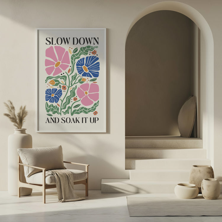 Boho Slow Down Aesthetic Wall Art Matte Paper Poster