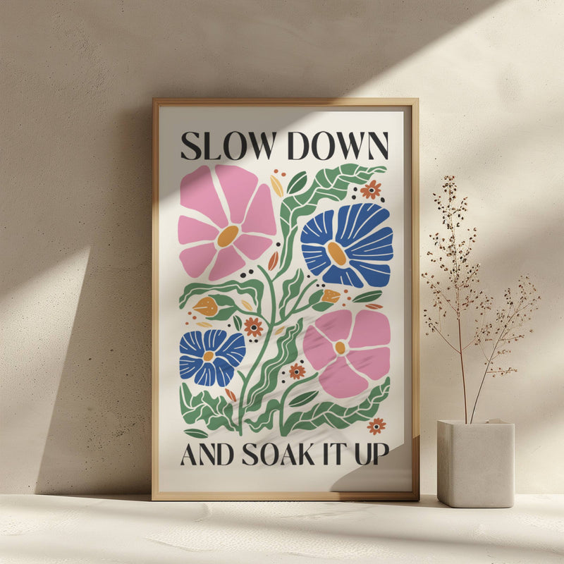 Boho Slow Down Aesthetic Wall Art Matte Paper Poster