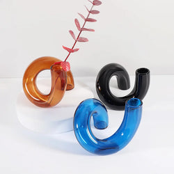 Colorful Twirl Glass Vases