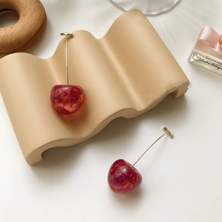 Cute Cherry Long Drop Earrings