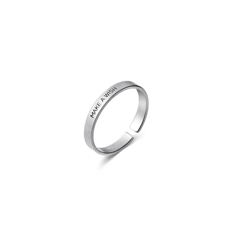 Simple Silver Make A Wish Affirmation Ring