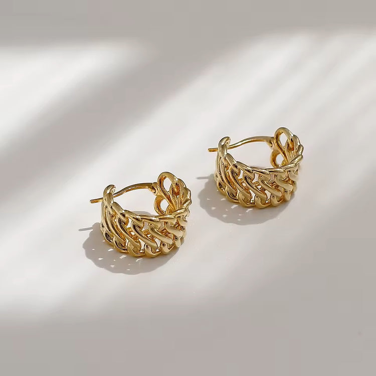 Vintage Design Braided Hoop Earrings