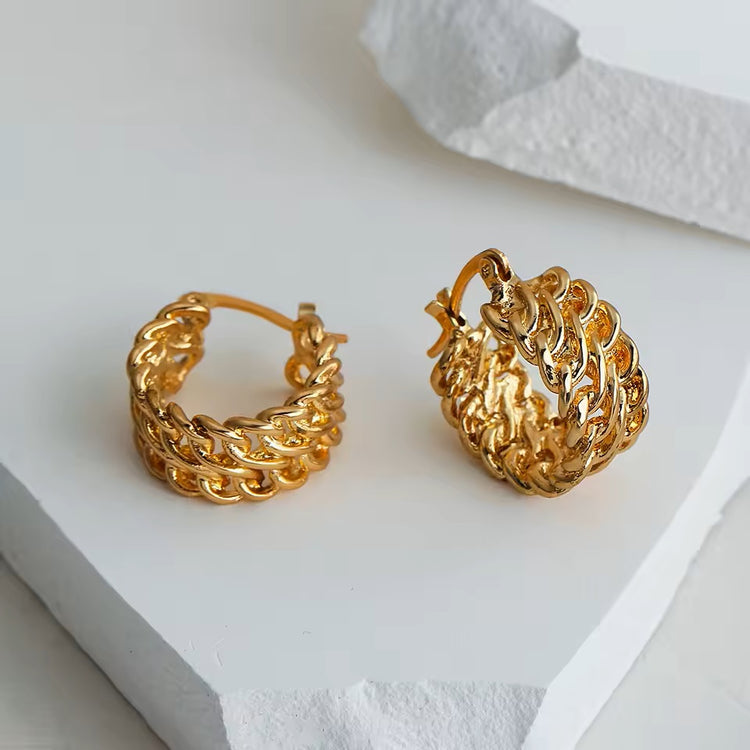 Vintage Design Braided Hoop Earrings