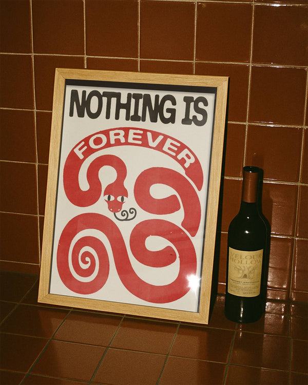 Vintage Retro Nothing Is Forever Snake Canvas Poster (+ more sizes)