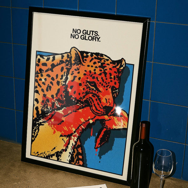 Vintage No Guts No Glory Leopard Canvas Wall Print