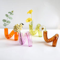 Colorful Twirl Glass Vases