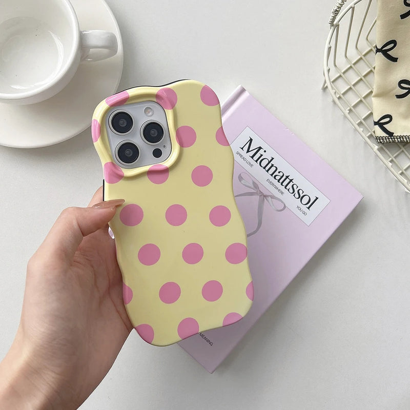 Cute Pastel Glossy Polka Dots iPhone Cases