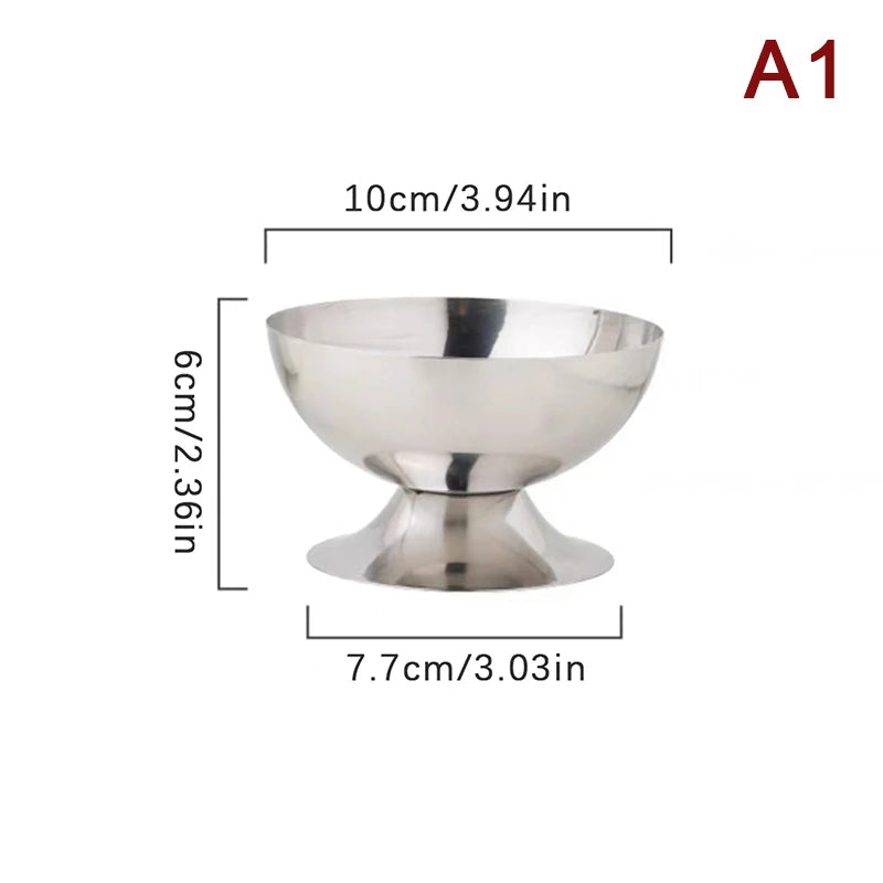 Stainless Steel Goblet Serving Cups - Set of 2