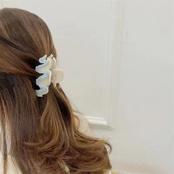 Big Wave Shape Colorful Hair Claw