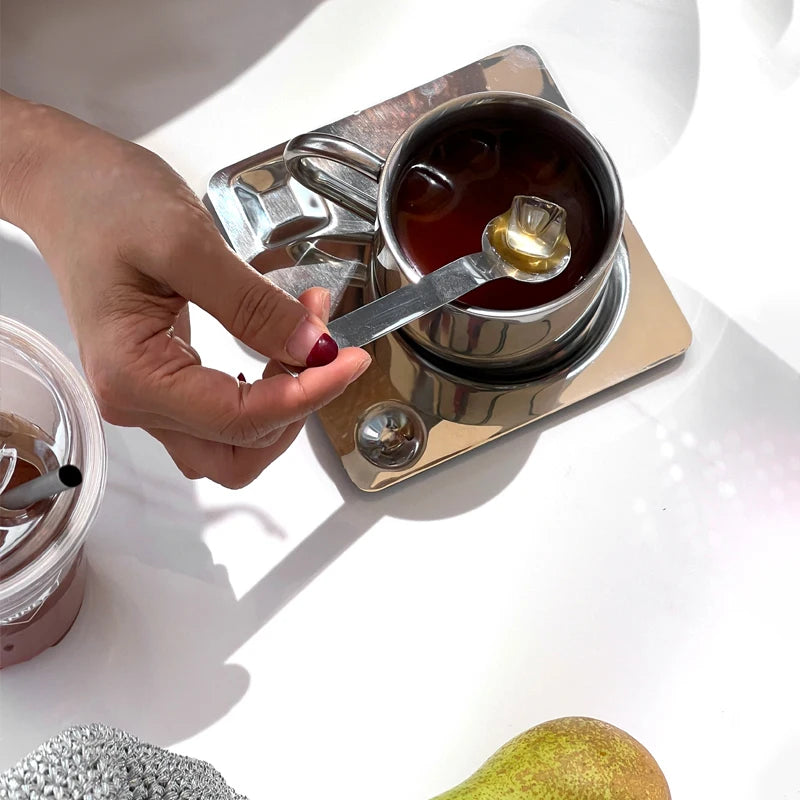 3 Piece Stainless Steel Coffee Cup Set