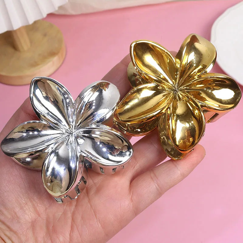 Metal Gold Silver Color Flower Hair Claw