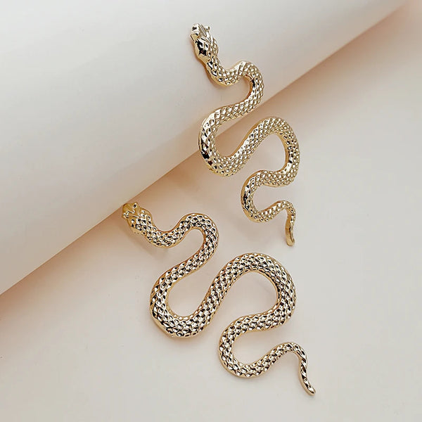 Avant-Garde Exaggerated Snake Shaped Statement Earrings