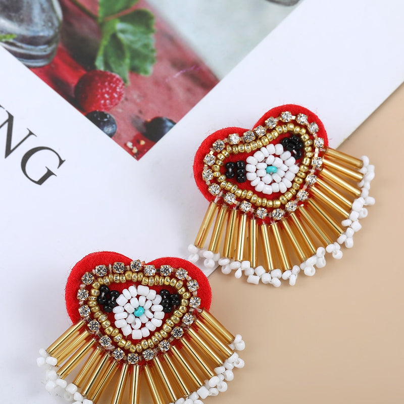 Colorful Bohemian Beaded Statement Earrings ( + more styles)
