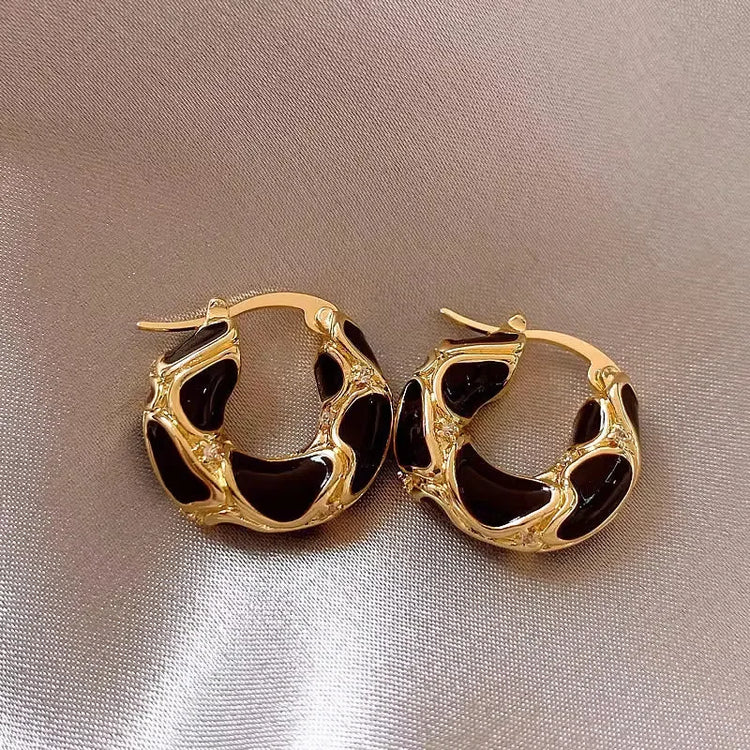 Vintage Style Textured Hoop Earrings