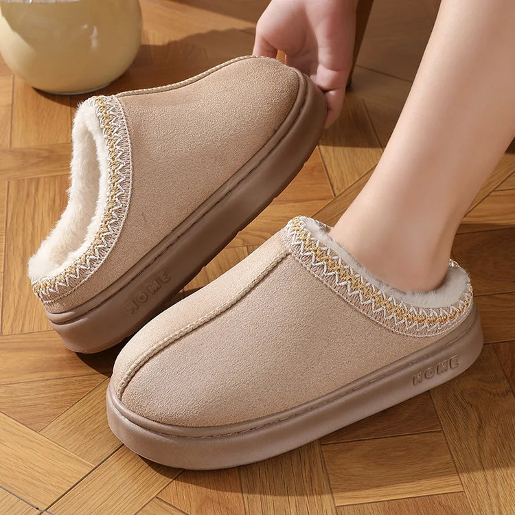 Fluffy Warm Platform Non Slip House Slippers