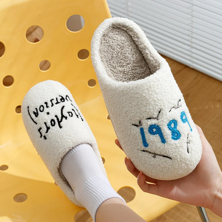 1989 Taylor's Version Style Fuzzy Home Slippers