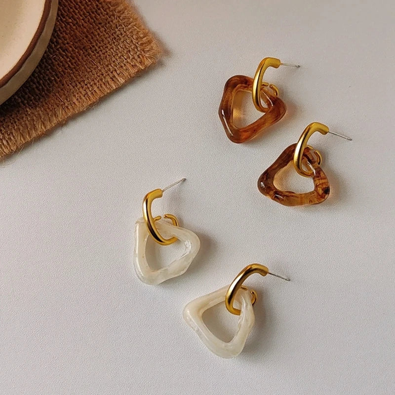 Vintage Transparent Resin Acrylic Aesthetic Earrings