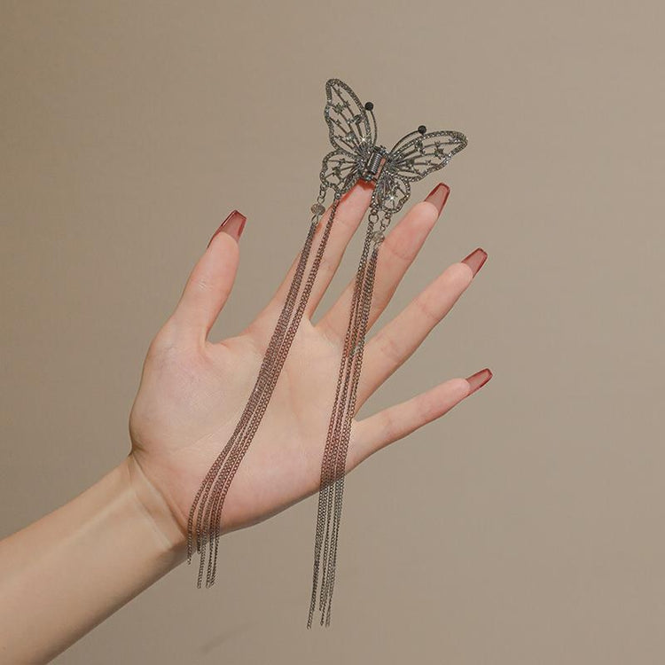 Pearl Butterfly Tassel Decorative Hair Claw