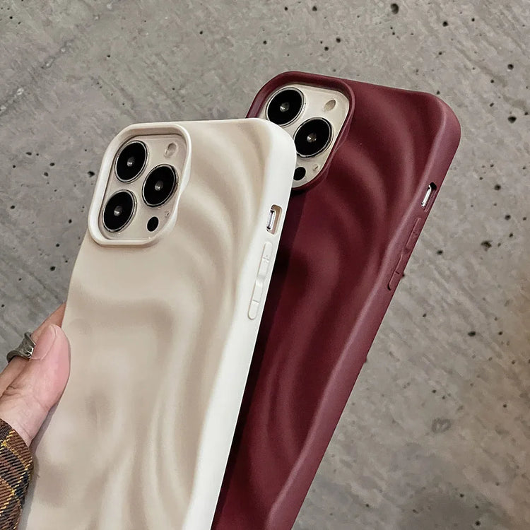 Wine Red 3D Wrinkle Soft iPhone Case