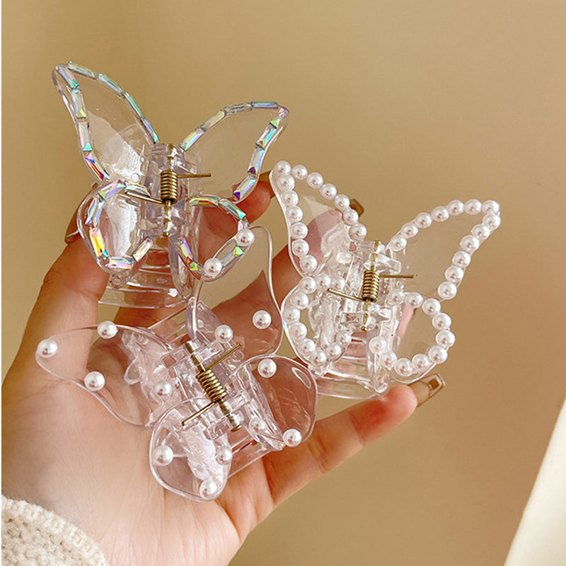 Butterfly Hair Claws With Pearls