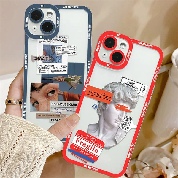 Classic Contemporary Art Collage Silicone iPhone Case