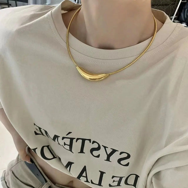 Waterproof Retro Design Stainless Steel Tube Collar Necklace