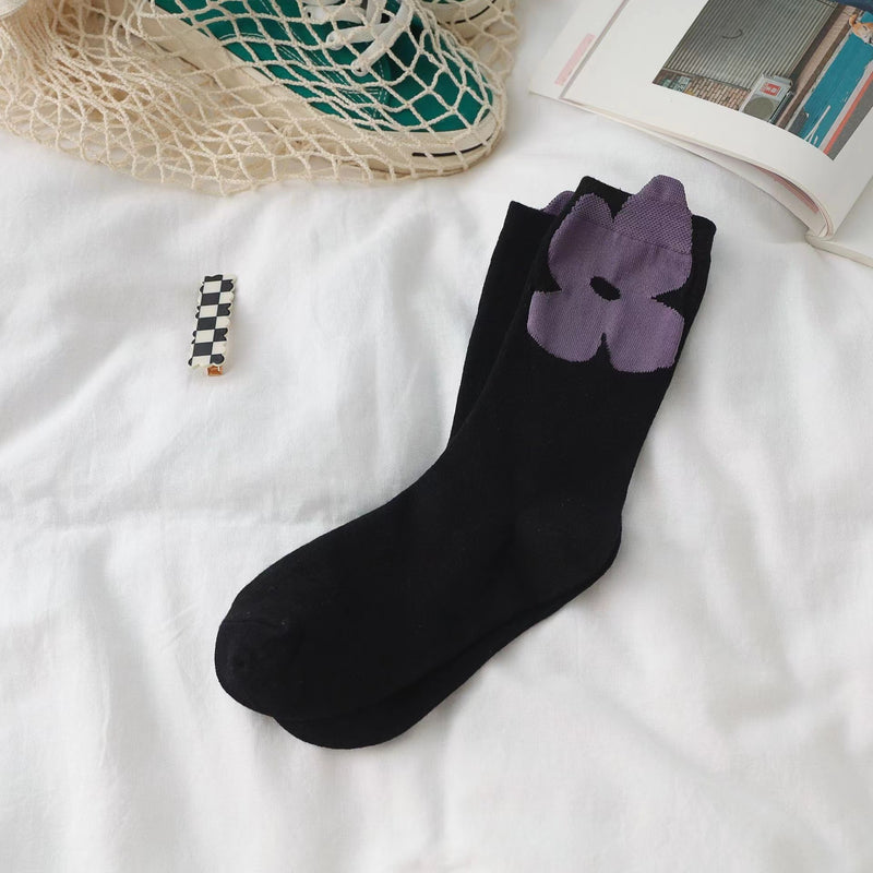 Pastel Harajuku Style Floral Socks - 2 pairs