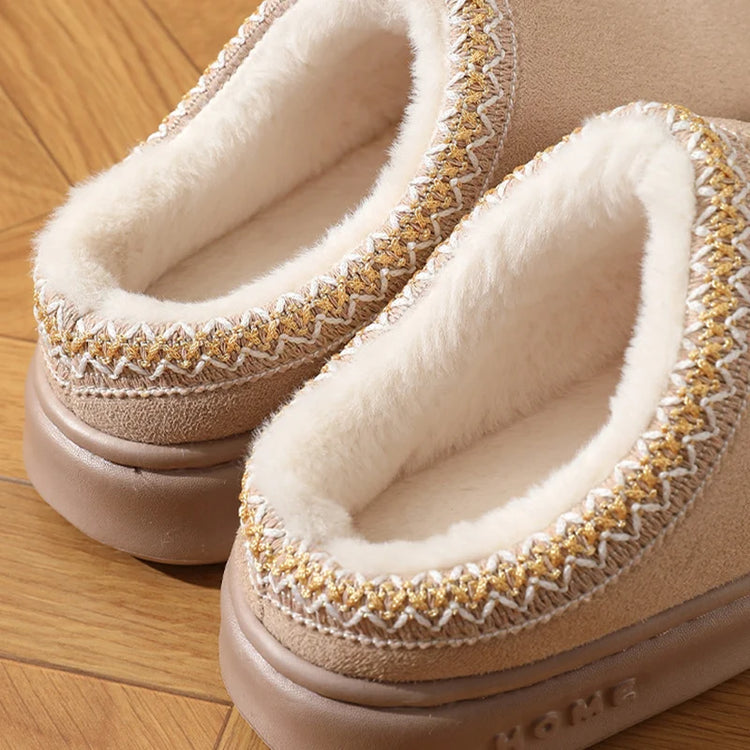 Fluffy Warm Platform Non Slip House Slippers