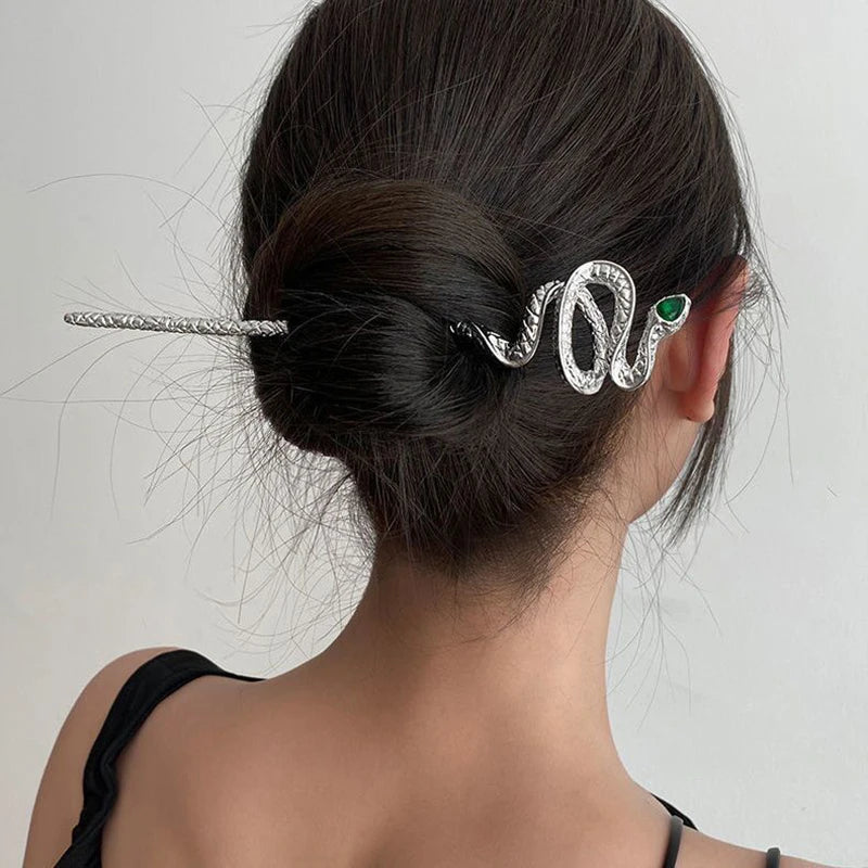 Intricate Statement Snake Hairpin With Tassel