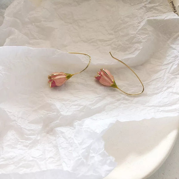 Cute French Retro Tulip Spring Earrings