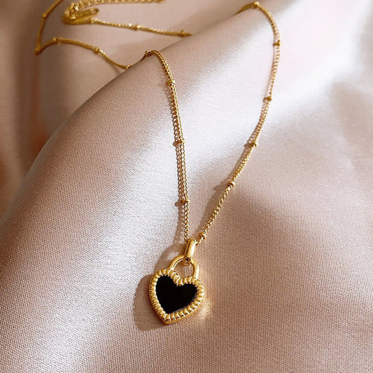 Double Sided Vintage Style Heart Necklace