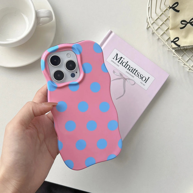 Cute Pastel Glossy Polka Dots iPhone Cases