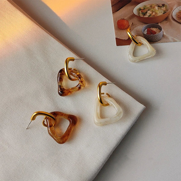 Vintage Transparent Resin Acrylic Aesthetic Earrings