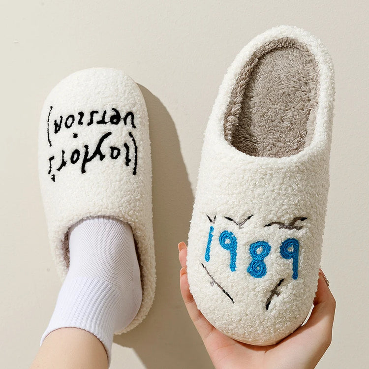 1989 Taylor's Version Style Fuzzy Home Slippers