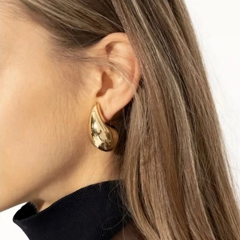Vintage Gold Plated Chunky Dome Earrings