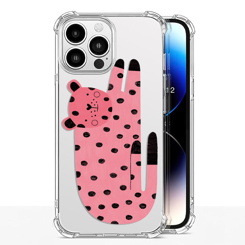 Pink Leopard Tiger Animal Painted Phone Case For iPhone