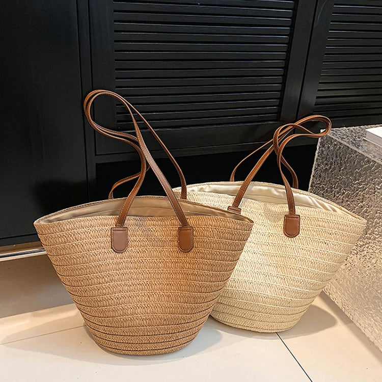 Large Capacity Straw Woven Summer Shoulder Bag