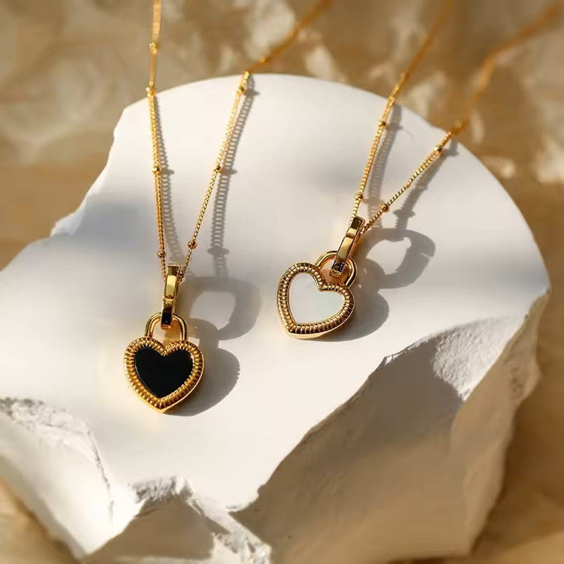 Double Sided Vintage Style Heart Necklace