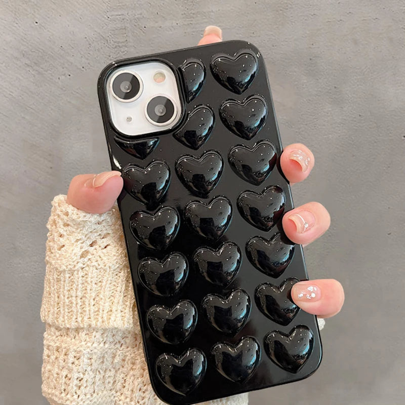 Cute 3D Love Heart Shockproof Case For iPhone