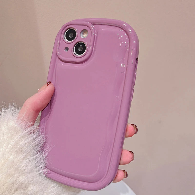 Cute Candy Color Oval Phone Case For iPhone