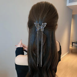 Pearl Butterfly Tassel Decorative Hair Claw
