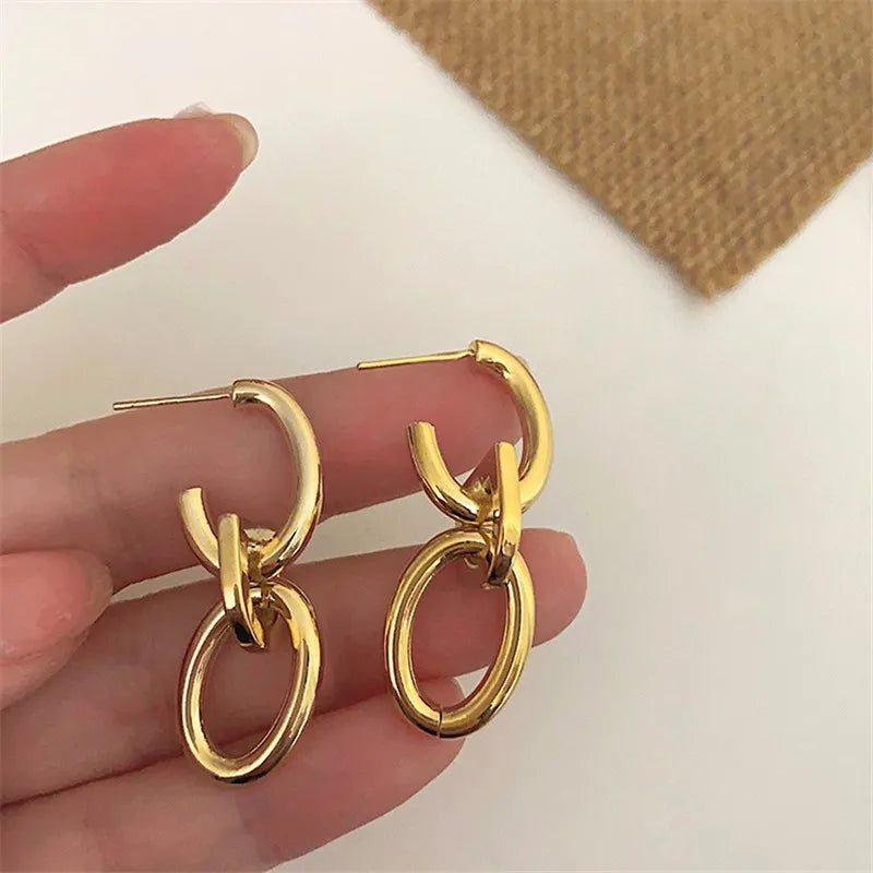 Irregular Pendant Hoop Statement Earrings