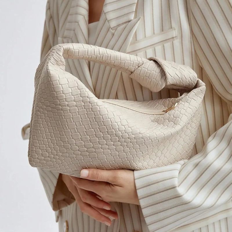 Aesthetic Croc Print Off White Shoulder Bag