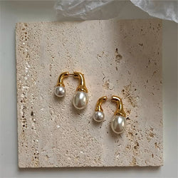 Modern Design Faux Pearl Earrings