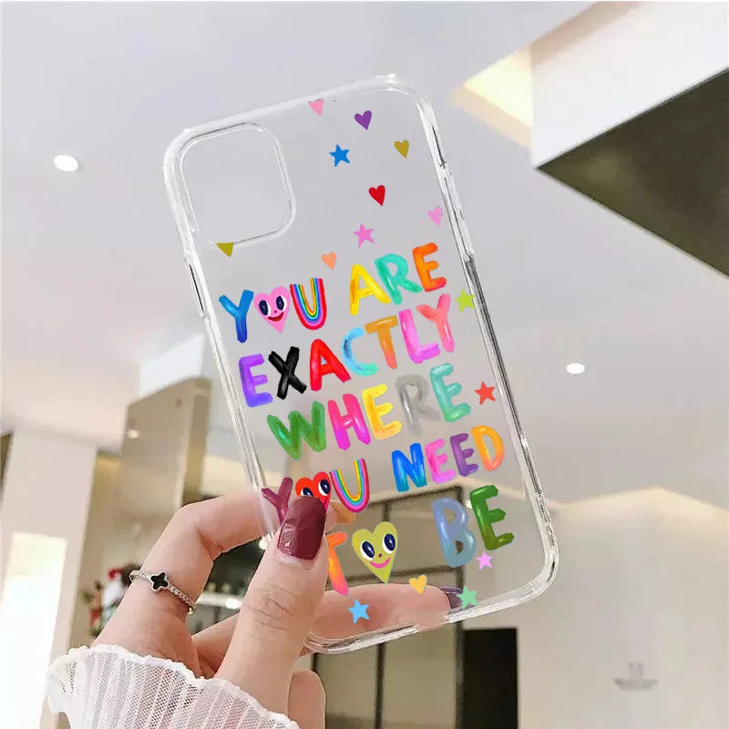 Colorful Print Affirmation Clear iPhone Case