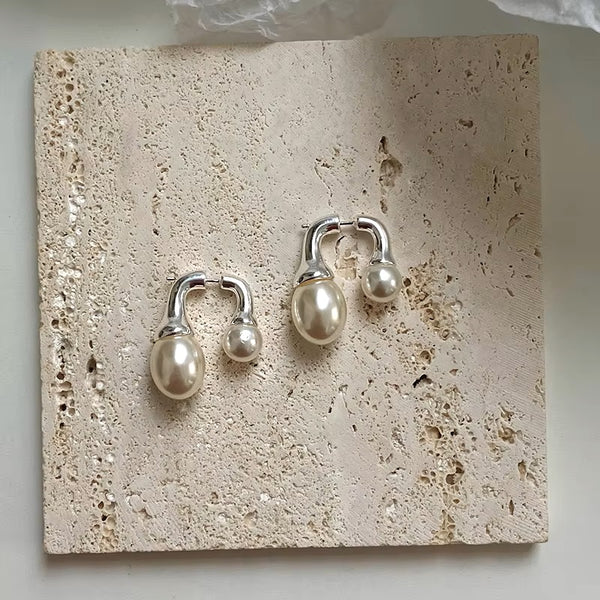 Modern Design Faux Pearl Earrings