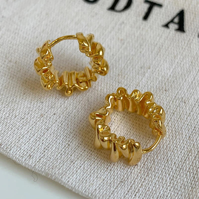 Irregular Wavy Statement Hoop Earrings