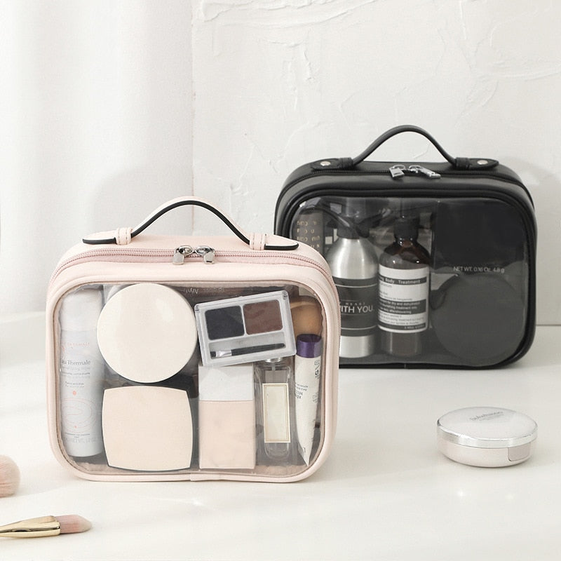 Clear Waterproof Double Layer Cosmetic Travel Bag