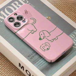 Simple Pink Dachshund Protective Shockproof Case for iPhone