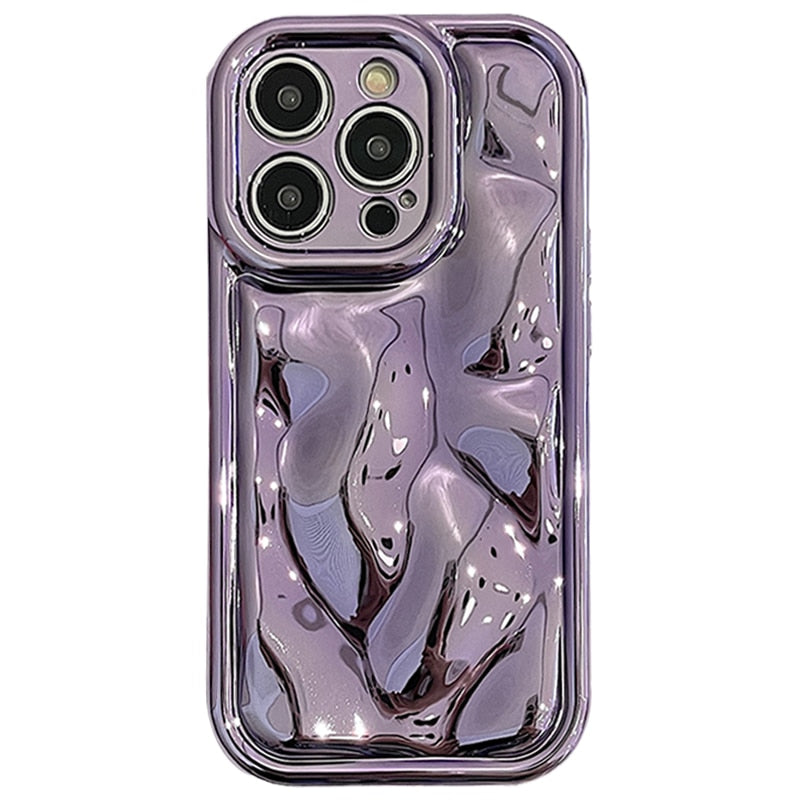 Glossy Laser Meteorite Texture Plating Case For iPhone ( + more colors)